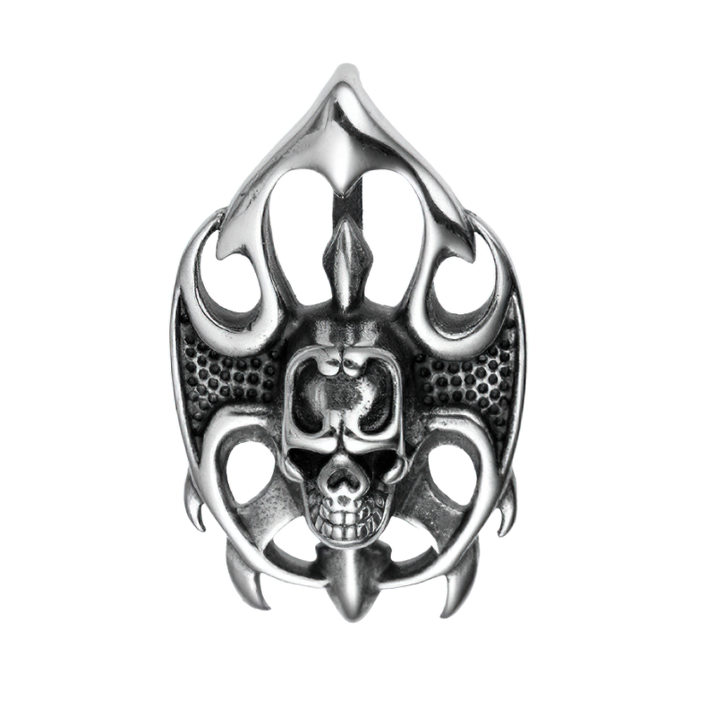 Stainless Steel Pendant Of Skull / Unisex Rock Style Necklace /  Fashion Gothic Jewelry - HARD'N'HEAVY