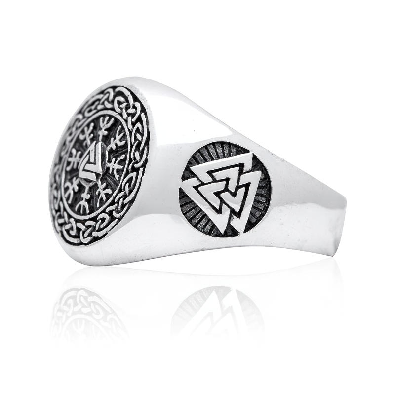 Stainless steel Viking symbol ring for men, stylish fashion men's jewelry, perfect for cosplay or cool gifts.
