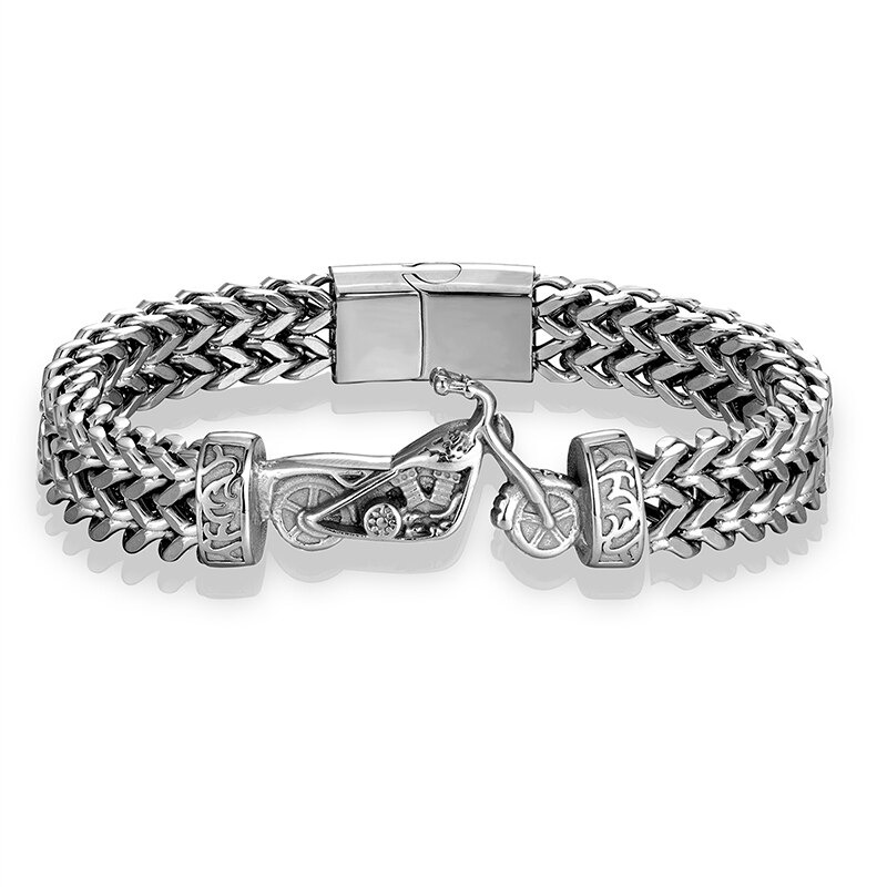 Stainless Steel Thick Chain Bracelet / Punk Style Hand Accessories / Fashion Male Wristband - HARD'N'HEAVY
