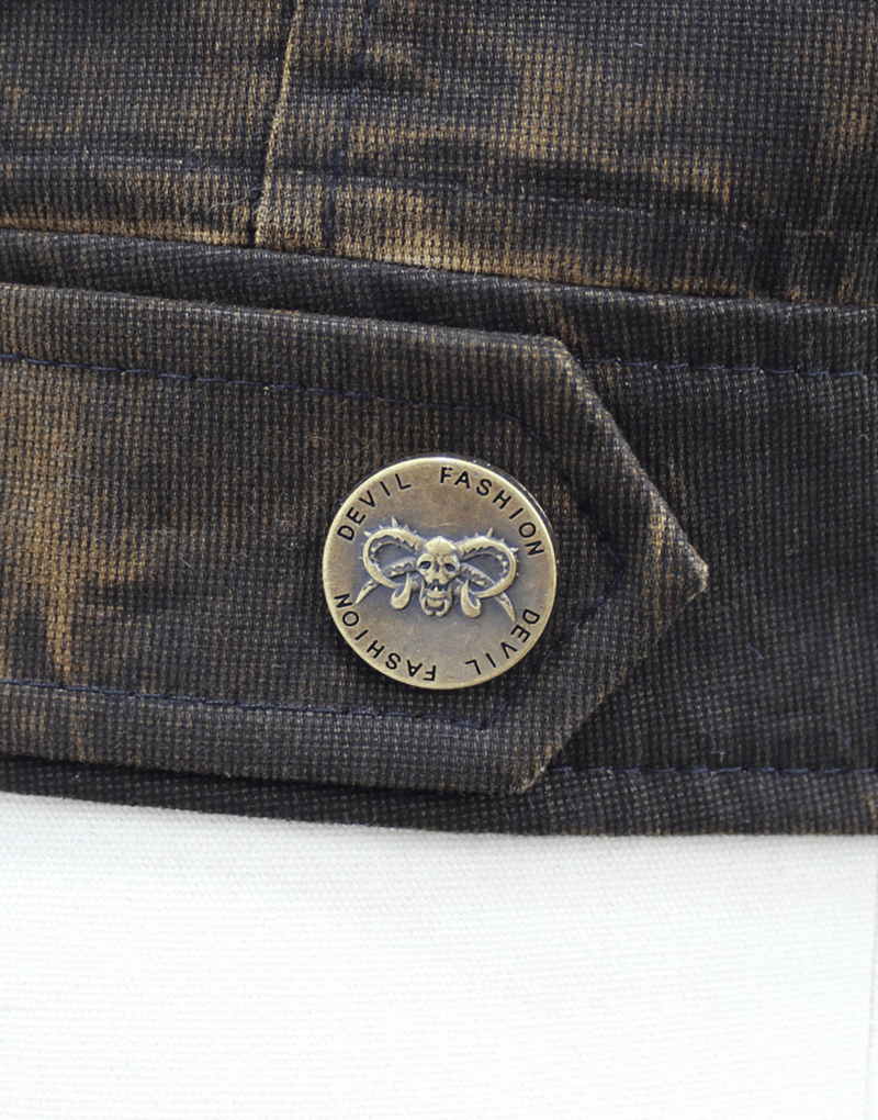 Steampunk Biker Style Zipper Sleeveless Waistcoat / Lace up on Back Waistcoat with Copper Buckles - HARD'N'HEAVY