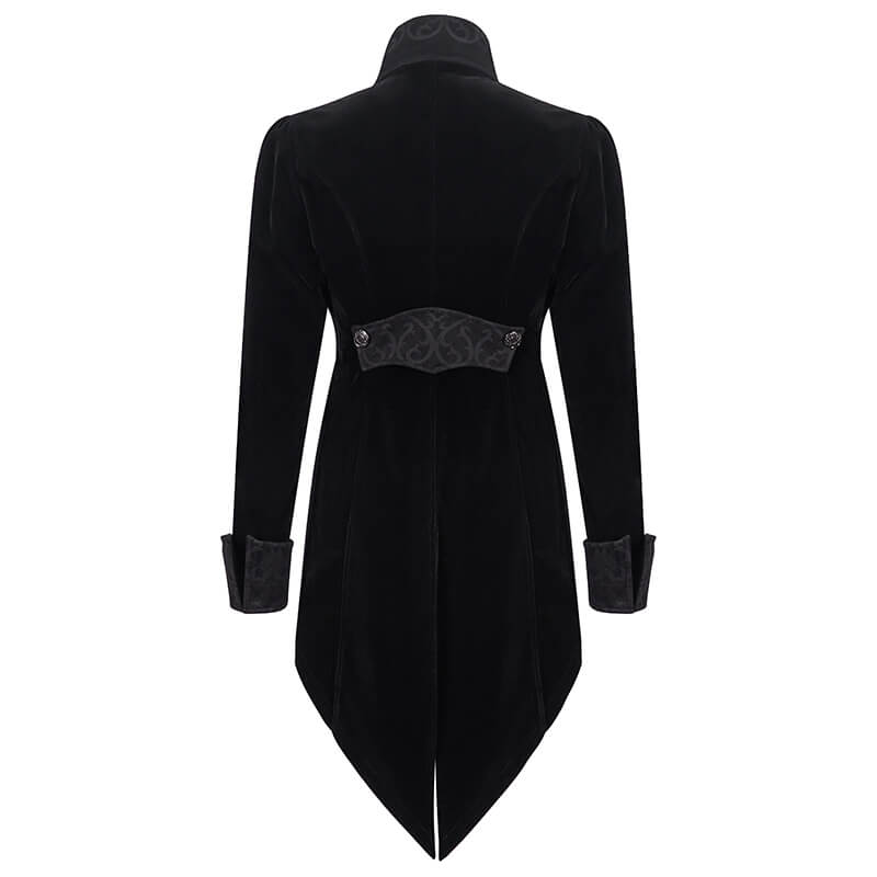 Steampunk Black Male Velvet Coat / Renaissance Costume / Gothic Clothing for Men - HARD'N'HEAVY