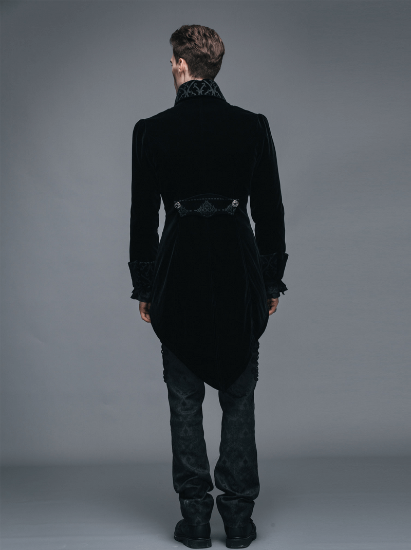 CLEARANCE / Steampunk Black Male Velvet Coat / Renaissance Costume / Gothic Clothing for Men - HARD'N'HEAVY