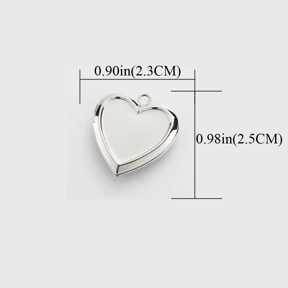 Heart-shaped aluminium pendant for steampunk fashion necklace, measuring 0.90in x 0.98in.