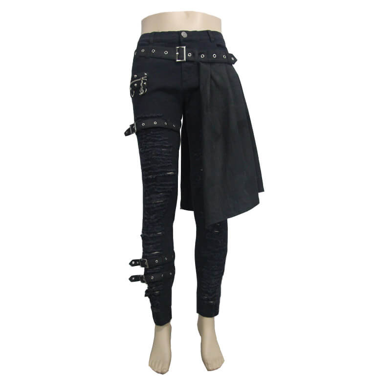 Steampunk Fashion Men's Trousers with Kilt Holes