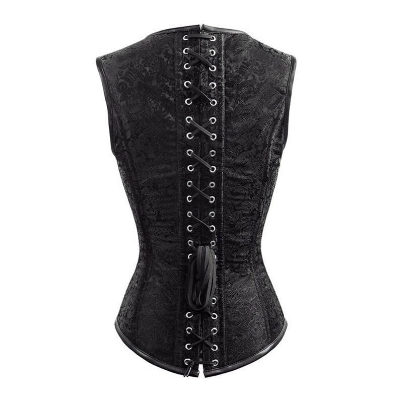 Steampunk Gothic Leather Corset Top / Gothic Bodice Waist - HARD'N'HEAVY
