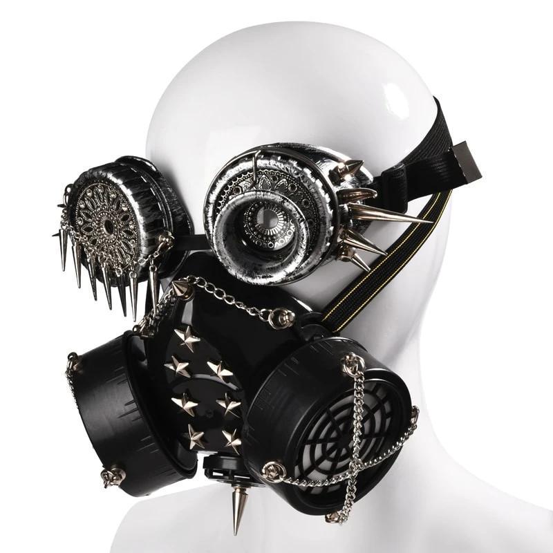 Vintage Steampunk Mask with Glasses for Men and Women / Cosplay Halloween Costume with Rivets - HARD'N'HEAVY