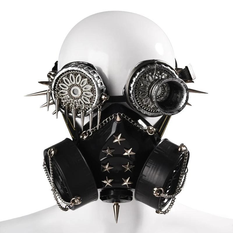 Vintage Steampunk Mask with Glasses for Men and Women / Cosplay Halloween Costume with Rivets - HARD'N'HEAVY