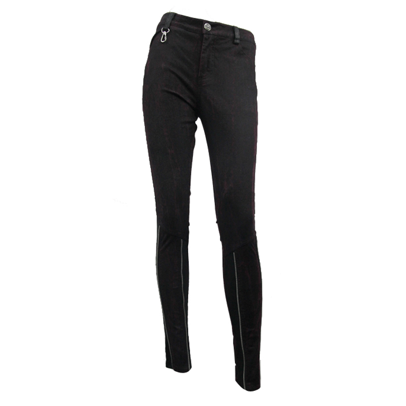 Steampunk Slim Fit Pants With Holster Pouch / Casual Punk Thin Trousers