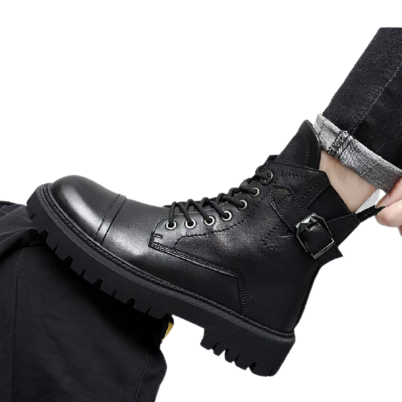 Stylish Ankle Motorcycle Boots For Men / Male Warm Comfortable Shoes Of Zip - HARD'N'HEAVY
