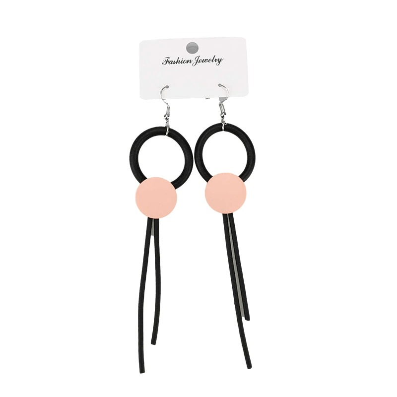 Stylish Design Wood Long Earrings For Women / Gothic Female Rubber Jewelry