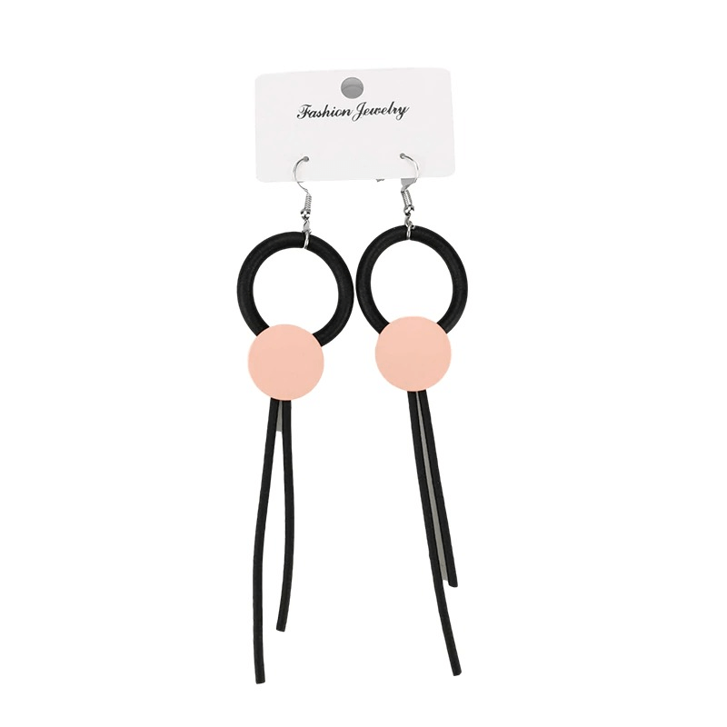 Stylish wood long earrings for women, featuring gothic design elements and rubber accents for a trendy look.