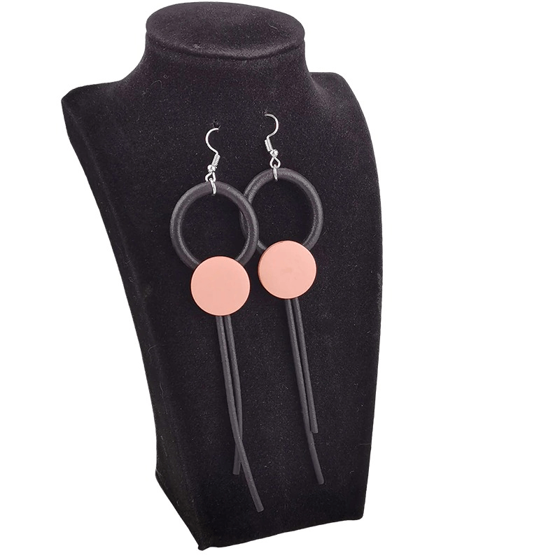 Stylish wood long earrings for women featuring a gothic design, perfect accessory for a fashionable look.