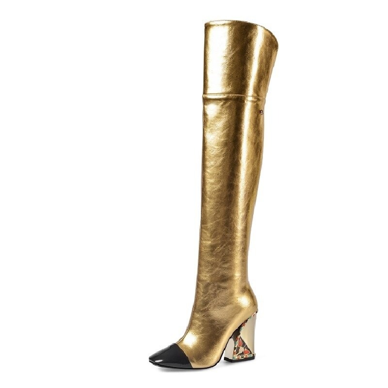 Stylish Ladies Genuine Leather Knee-high Boots / Women's Super High Heels Boots - HARD'N'HEAVY