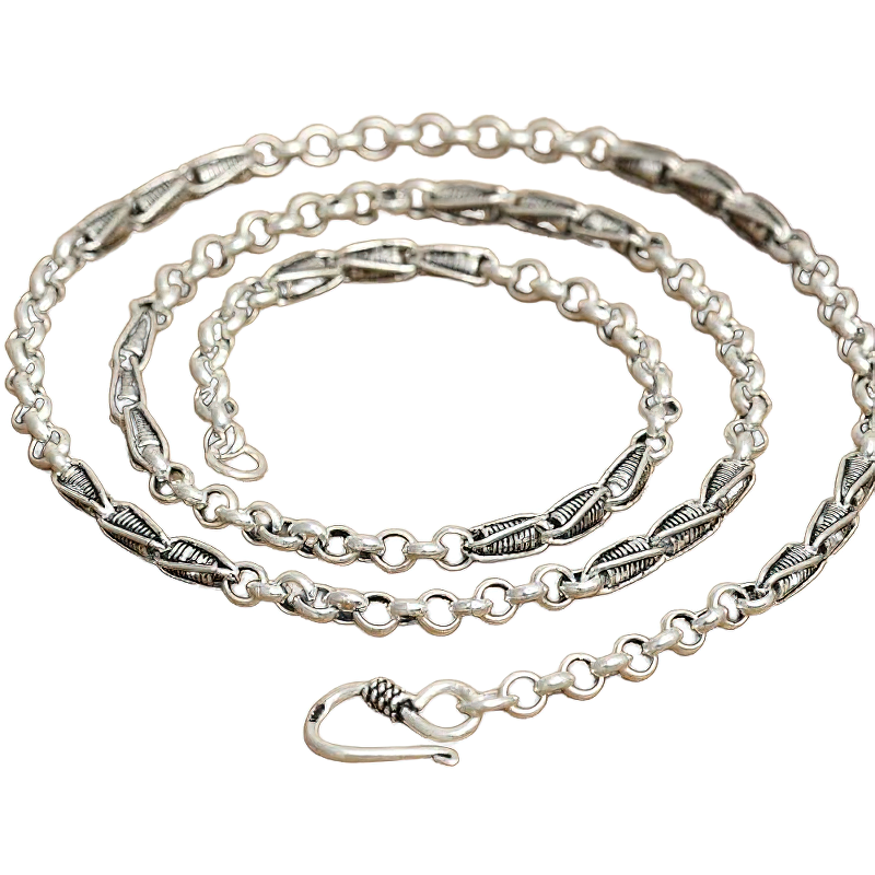 Stylish Link Chain Jewelry For Men And Women / Unisex Necklace Of Sterling 925 Silver - HARD'N'HEAVY