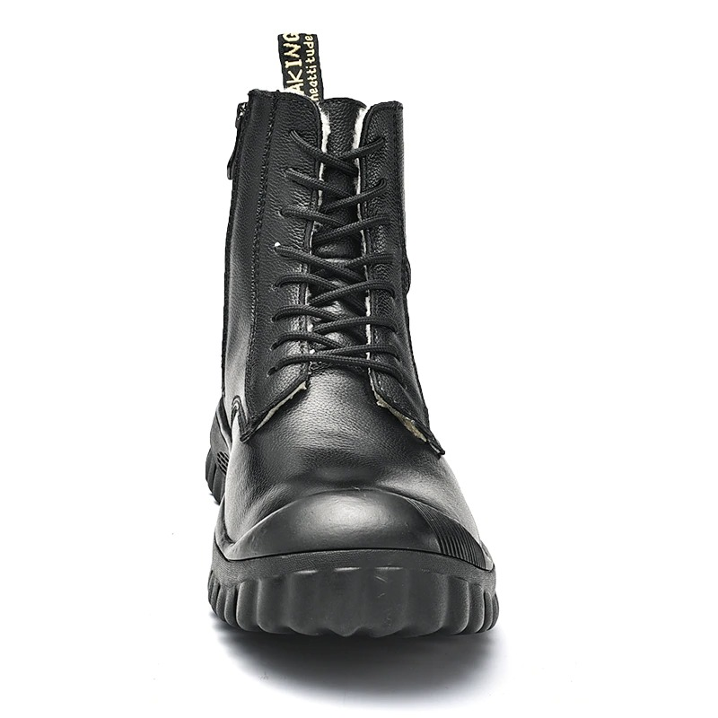 Stylish Male Genuine Leather Ankle Boots / Luxury Black Lace-up Shoes for Men - HARD'N'HEAVY