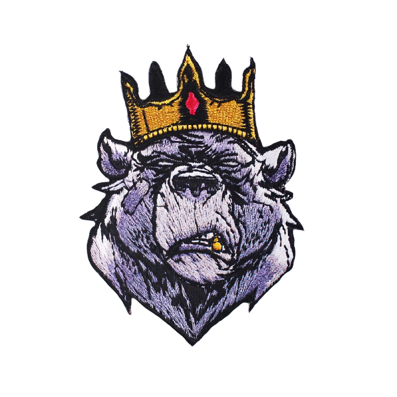 Stylish Patch Of Bear In The Crown / Gothic Accessory For Clothing / Rock Style Fashion - HARD'N'HEAVY