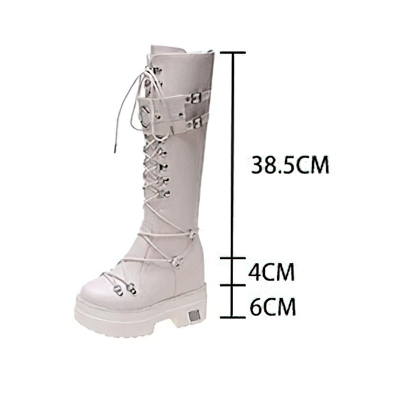 Stylish PU Leather Women's Boots / Thick-Soled Footwear For Ladies - HARD'N'HEAVY