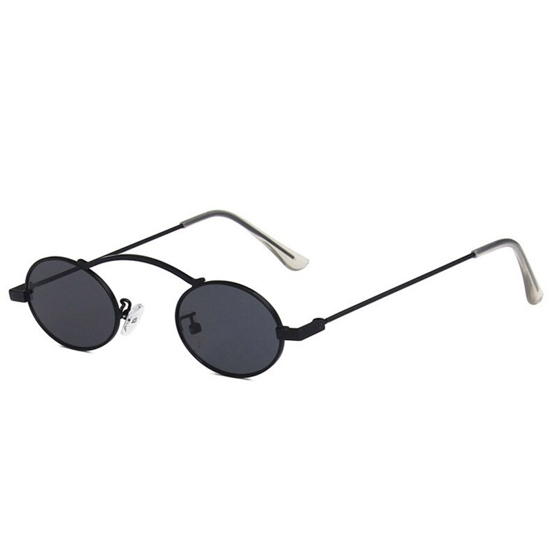 Stylish small oval steampunk sunglasses with UV400 protection for women.