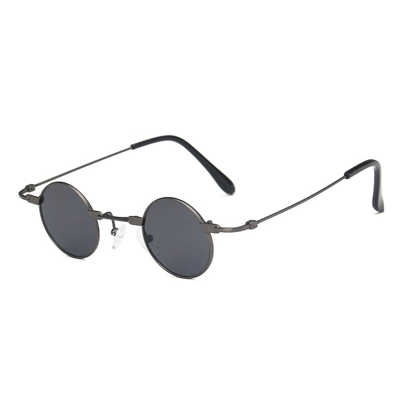 Unisex stylish small round steampunk sunglasses, alloy frame, perfect fashion accessory for men and women.