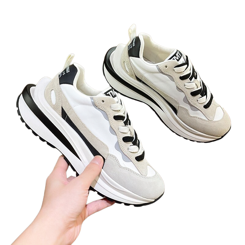 Stylish Sneakers Genuine Leather For Women / Casual Luminous Chunky Footwear Mixed Colors - HARD'N'HEAVY
