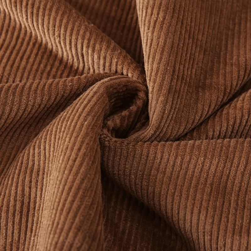 Stylish Warm Corduroy Jacket for Men / Turn-down Collar Male Fur Jacket with Buttons