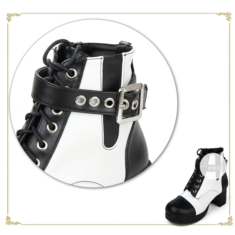 Stylish Women Ankle Boots Of Square Heel And Lace Up / Casual PU Leather Footwear - HARD'N'HEAVY