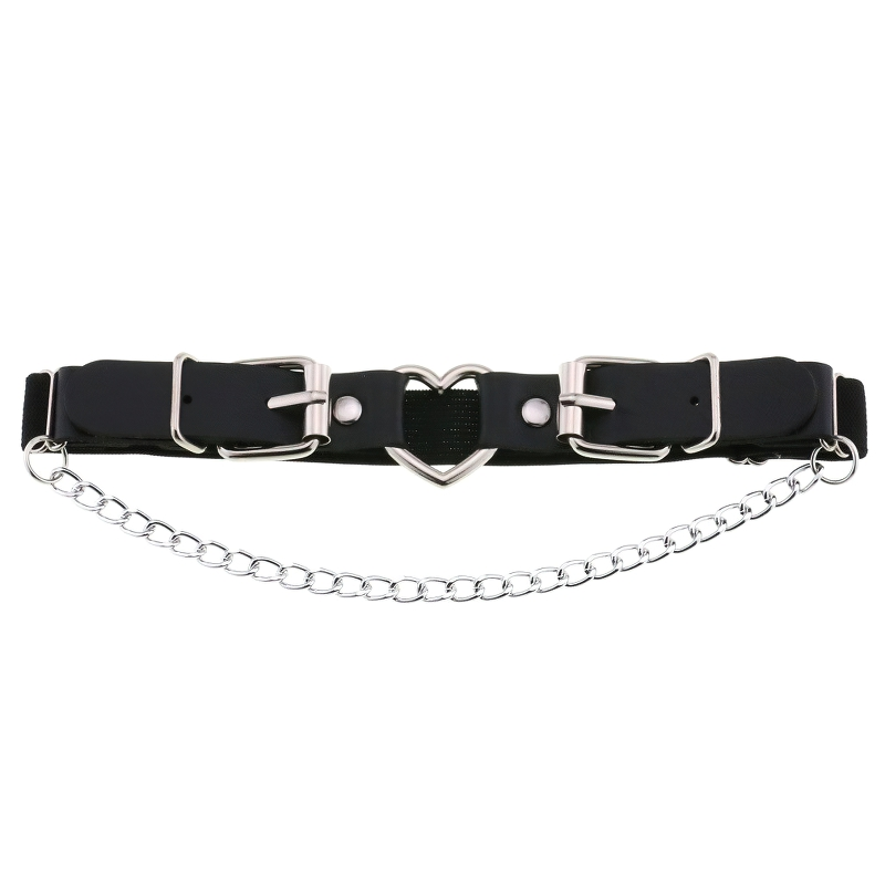 Stylish Women Garter With Heart And Chain / Gothic Accessories - HARD'N'HEAVY