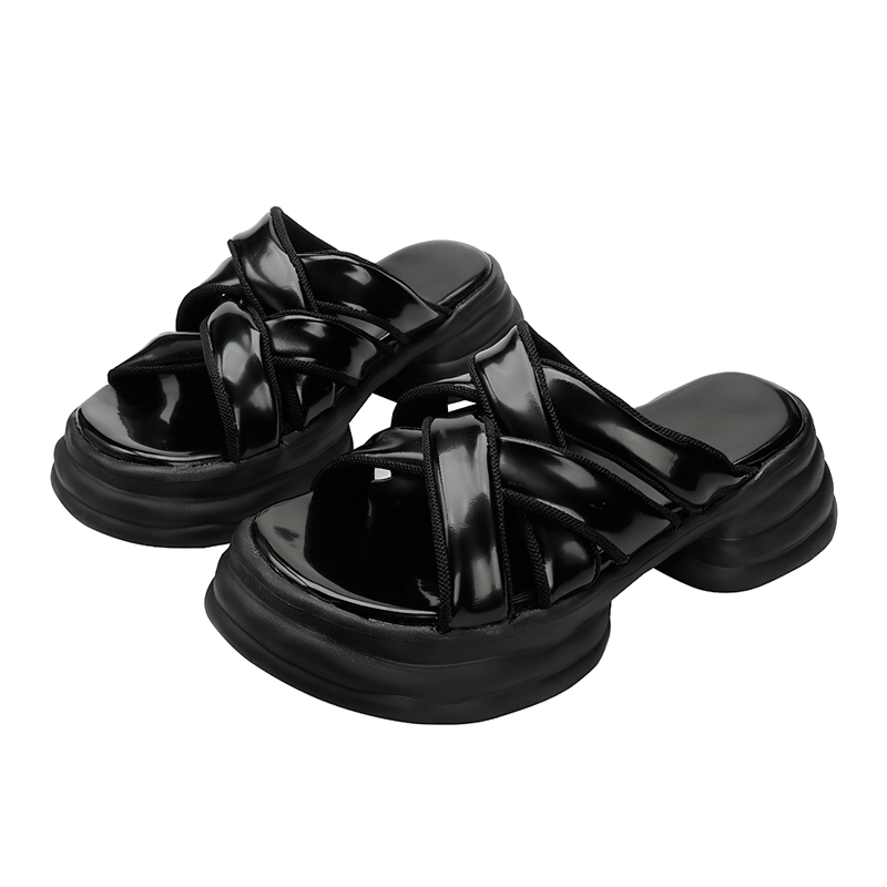 Stylish Women's Thick Platform Slippers / Fashion Comfort Barefoot Open Toe Slippers