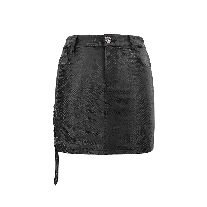 Stylish Women's Snakeskin Skirt / Punk Style Mini Skirt / Alternative Female Clothing - HARD'N'HEAVY