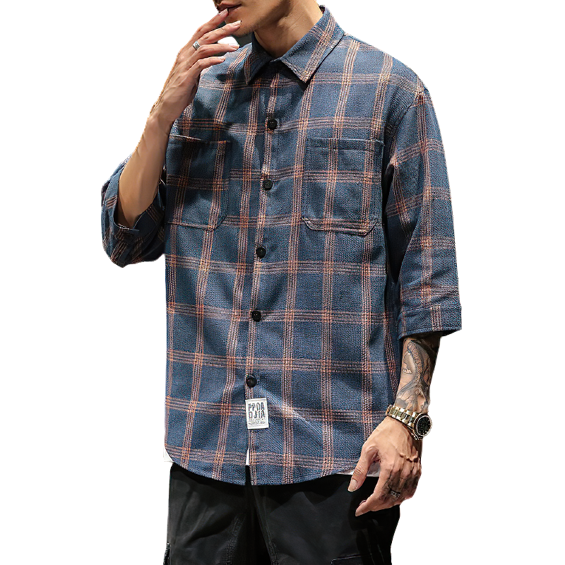 Summer Alternative Shirt For Men /  Plaid Design Casual Male Apparel - HARD'N'HEAVY