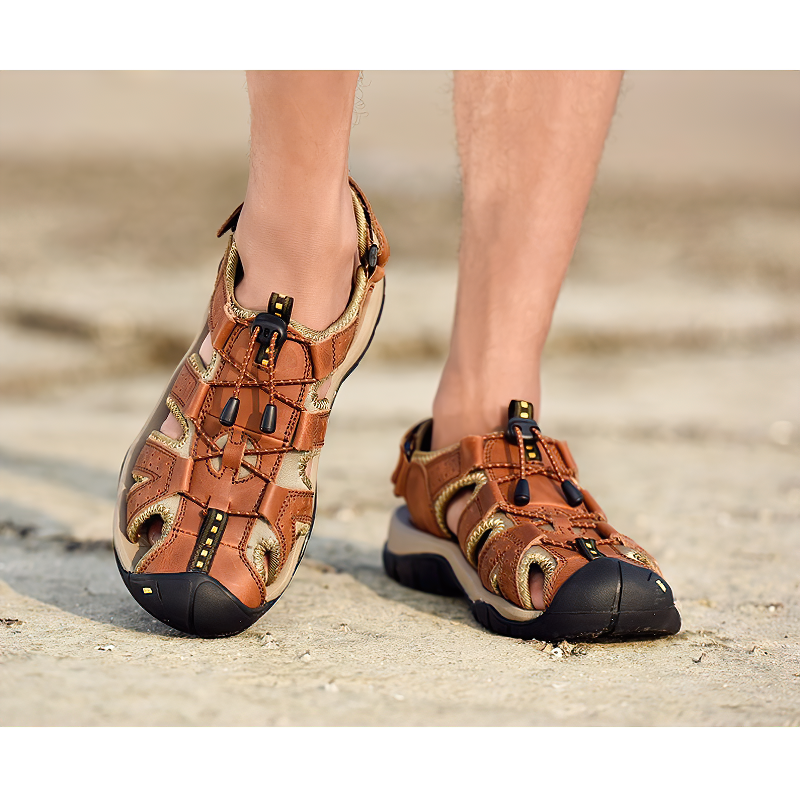 Summer Men's Leather Sandals / Soft Bottom Outdoor Shoes For Men - HARD'N'HEAVY
