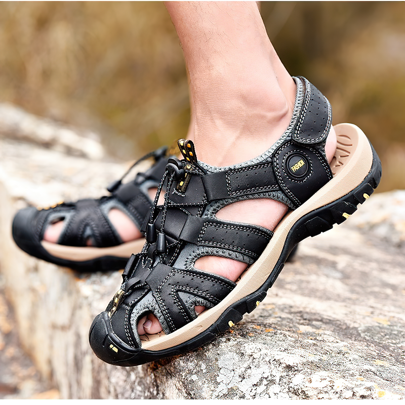 Summer Men's Leather Sandals Soft Bottom Outdoor Shoes For Men