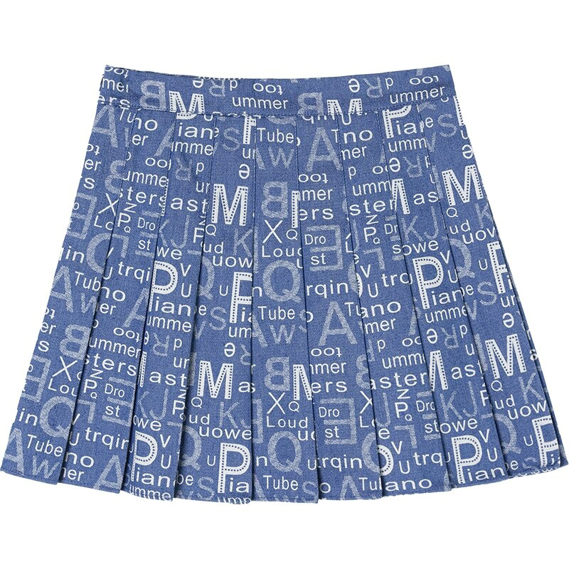 Summer Pleated Skirt for Women / Alternative Fashion Vintage Female Print Letter Mini Skirts - HARD'N'HEAVY