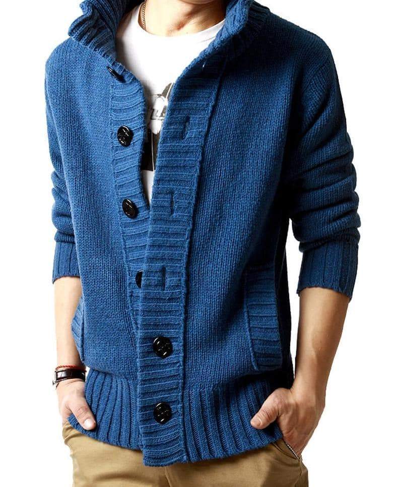 Sweater For Men Slim Cardigan Fit Jumpers Knitwear Warm Autumn Casual alternative Clothing - HARD'N'HEAVY