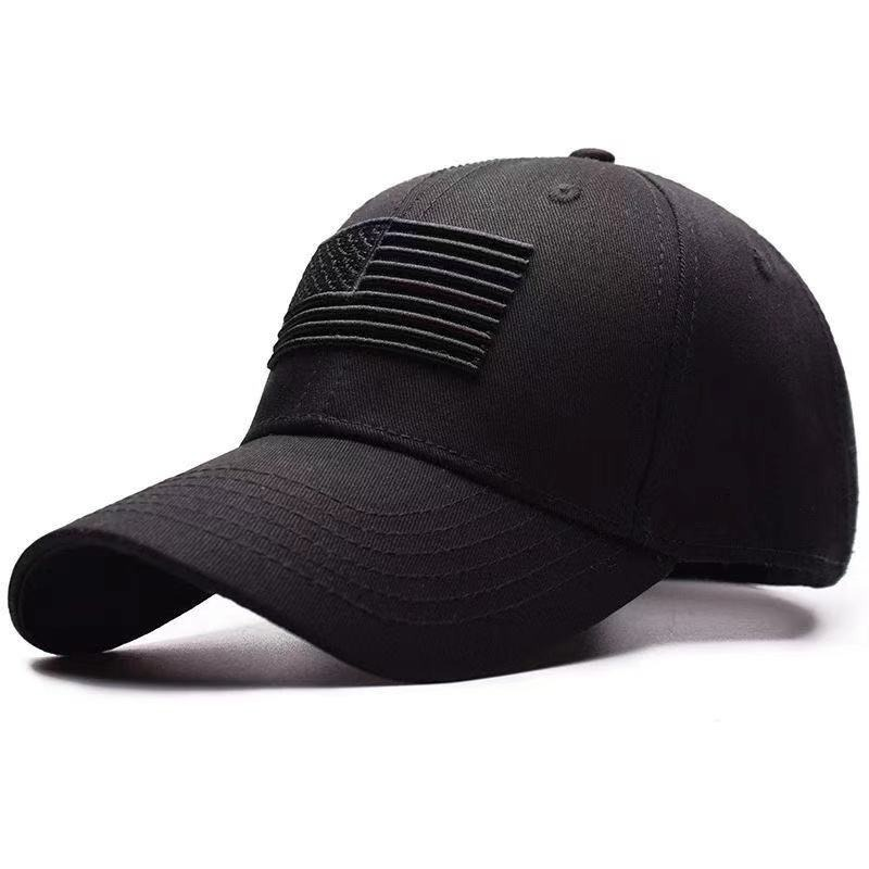 Tactical baseball cap with USA flag patch, perfect for sun protection and casual summer style for men and women.