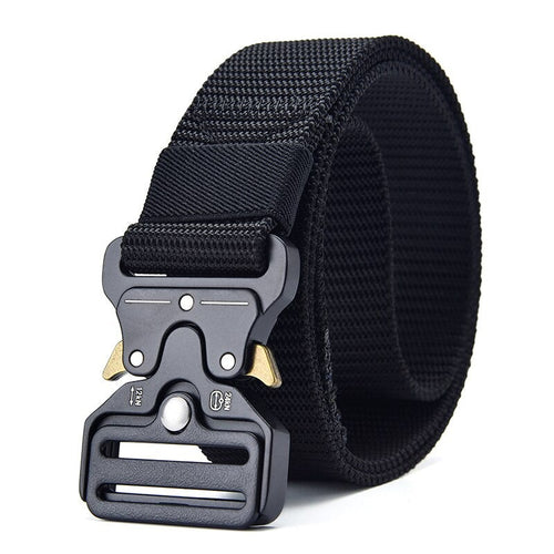 Cinturón táctico de nailon con hebilla multifuncional de metal/cinturón deportivo para pesca y caza