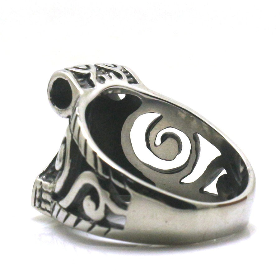Thor's Hammer vintage ring in stainless steel, featuring Nordic hollow-out design, perfect for unique vintage style.