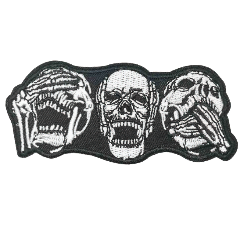 Three Crazy Skulls Patch For Clothes / Unisex Alternative Fashion / Goth Accessory - HARD'N'HEAVY