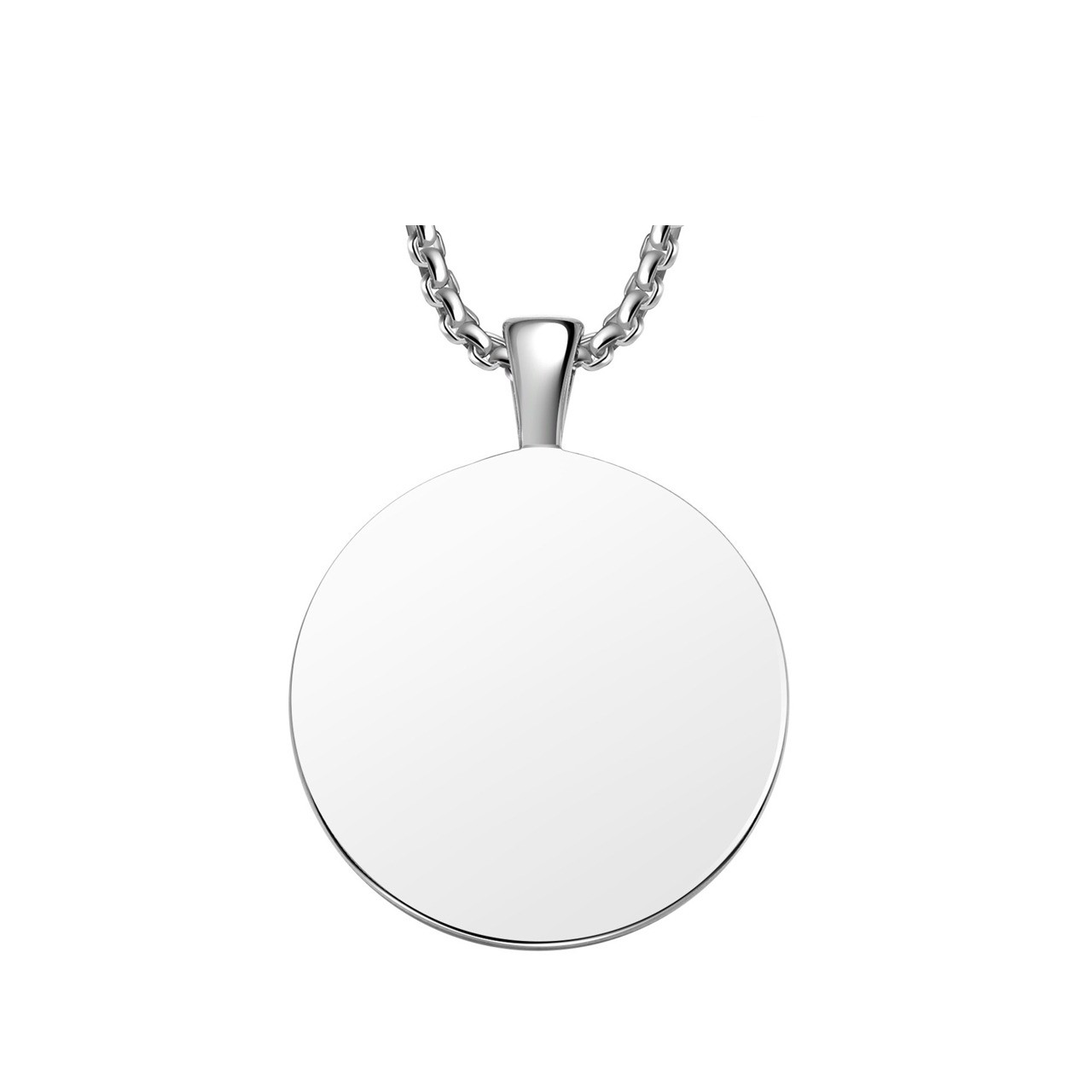 Shiny titanium stainless steel pendant necklace, perfect for zodiac signs and alternative fashion lovers.