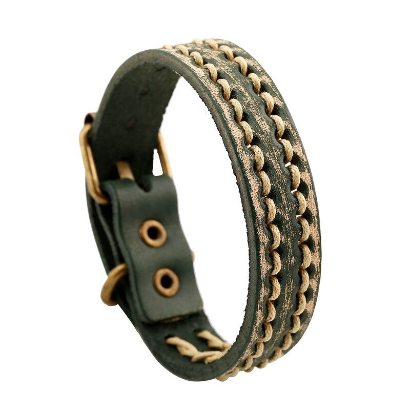 Trendy Retro Genuine Leather Bracelet / Jewelry Buckle Bracelets For Women and Men - HARD'N'HEAVY