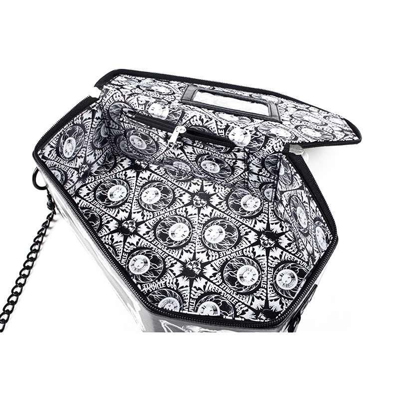 Trendy Sexy PU Leather Chain Bag for Women / Cool Crossbody Bags With Print Skeleton - HARD'N'HEAVY