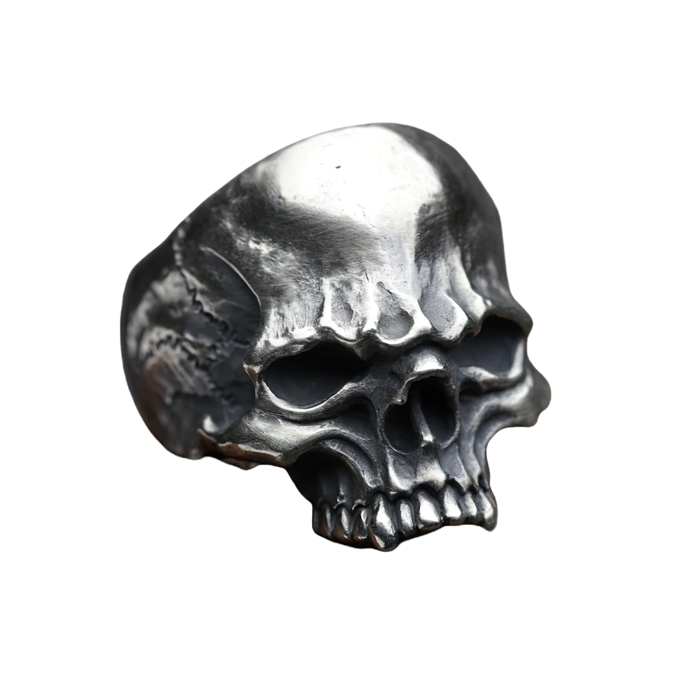 Unique Cranium Biker 316L Stainless Steel Ring / Vintage Skull Ring / Gothic Punk Jewelry - HARD'N'HEAVY