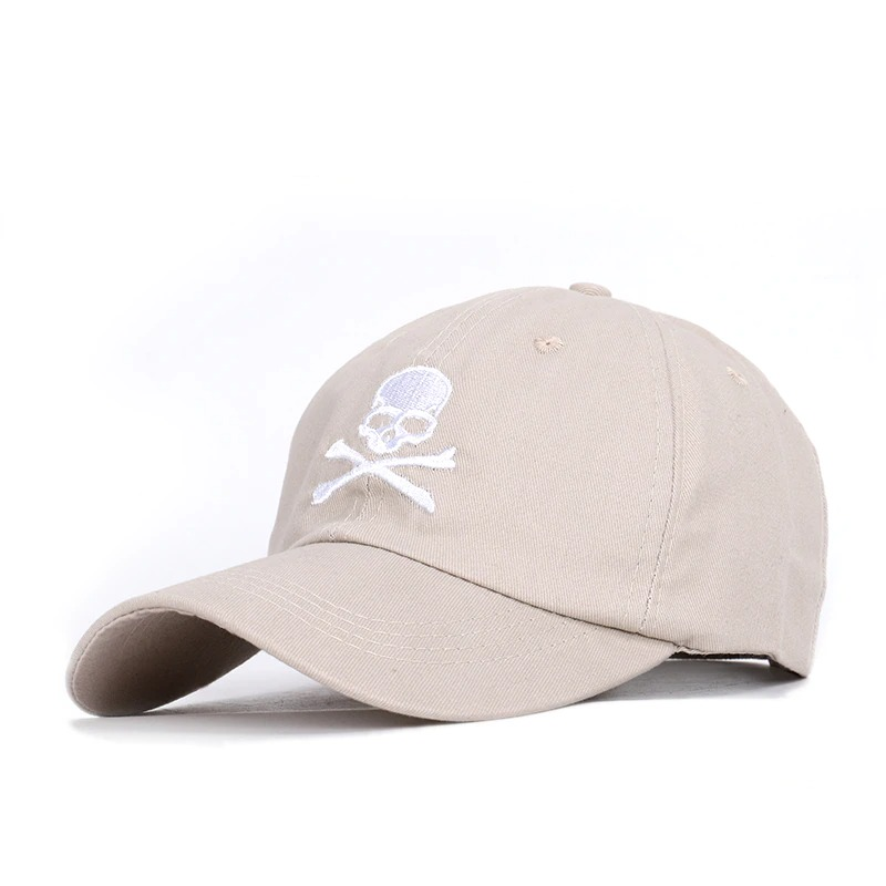 Unisex Baseball Cotton Cap / Hat with Pirate Skull Print in Rock Style / Casual Cap with Bones - HARD'N'HEAVY