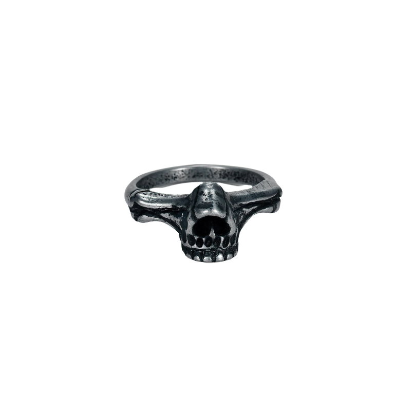 Unisex Black Skull Ring / Stainless Steel Jewelry Of Skeleton Shape / Alternative Fashion - HARD'N'HEAVY