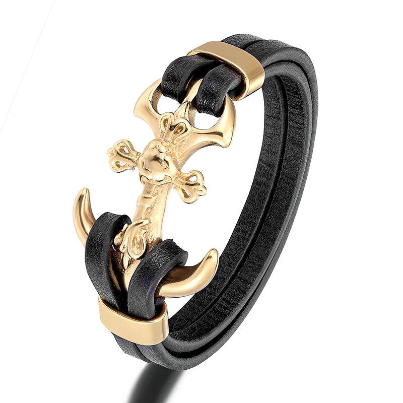 Unisex Bracelet Of Stainless Steel Of Anchor With Cross Shape / Fashion Hand Jewelry - HARD'N'HEAVY