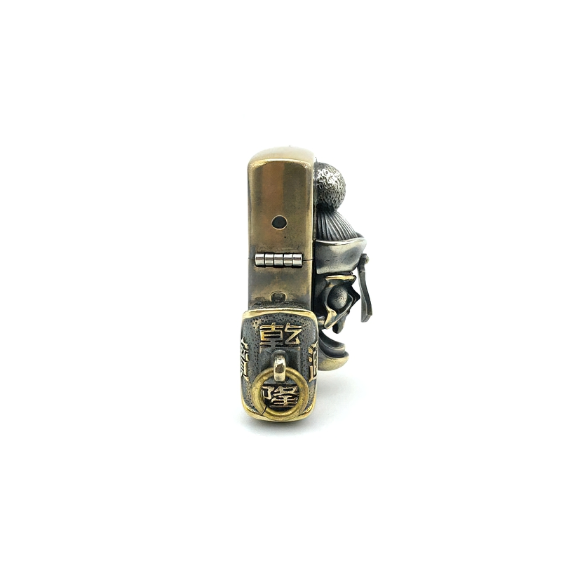Unisex skull lighter case with brass storage box, rock style accessory, stylish and edgy design.