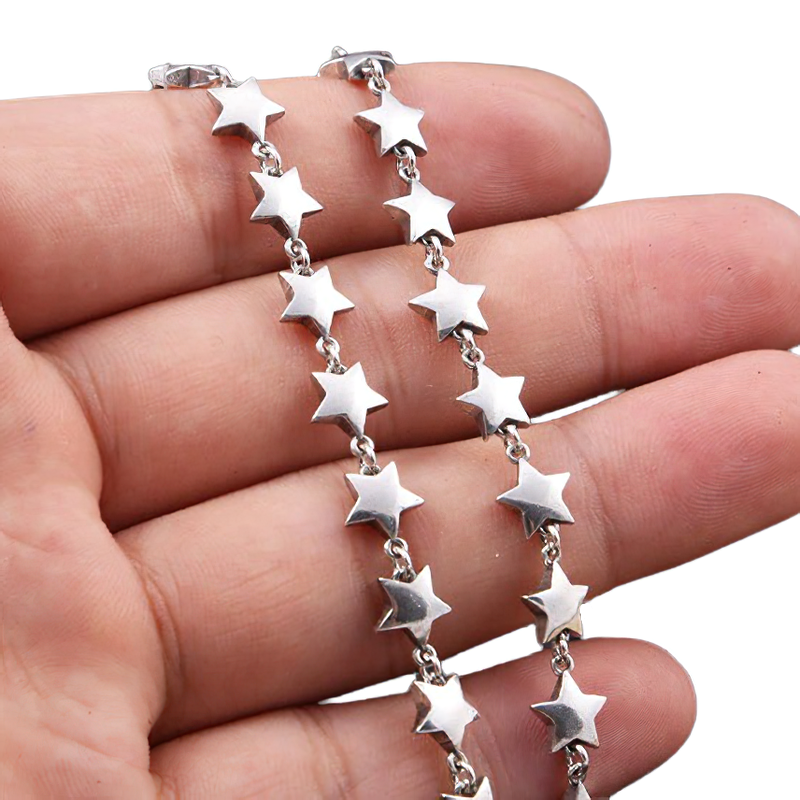 Unisex Classic Star Necklace Of 925 Sterling Silver / Casual Stylish Jewelry For Neck - HARD'N'HEAVY