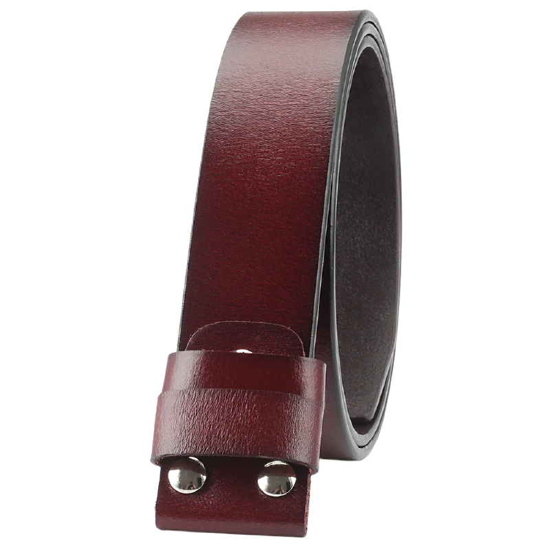 Unisex cool leather belt in burgundy color, featuring a stylish design, perfect for rock fashion enthusiasts.