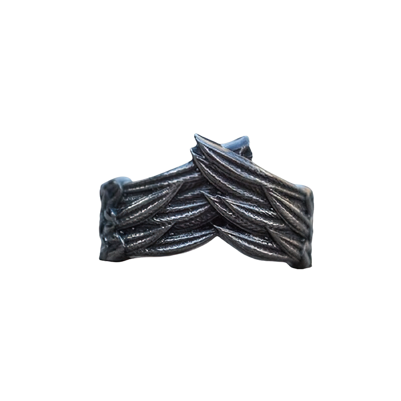 Unisex Dark Gray Ring / Aesthetic Wings Ring / Vintage Rock Style Jewelry - HARD'N'HEAVY
