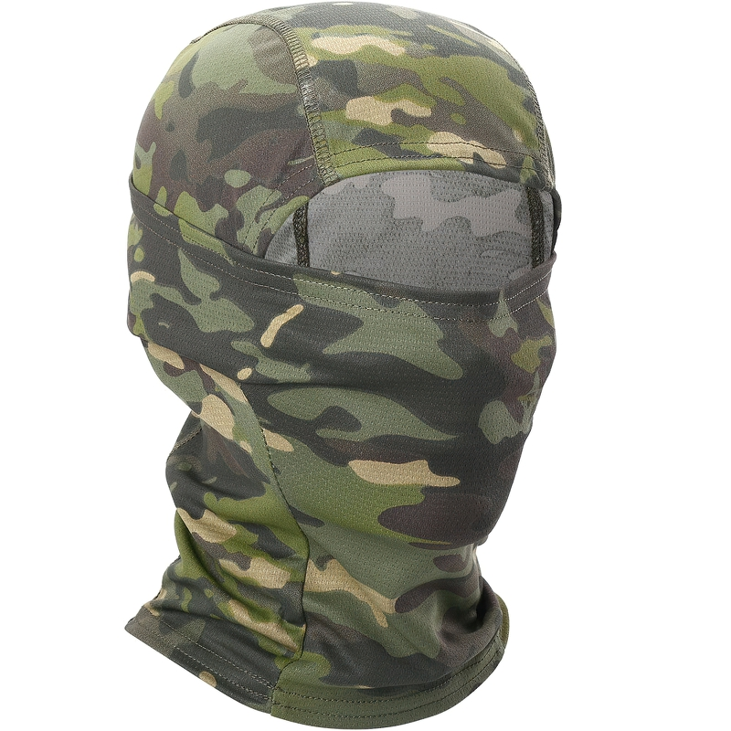 Unisex full face camouflage balaclava, a trendy military accessory for men and women in various colors.